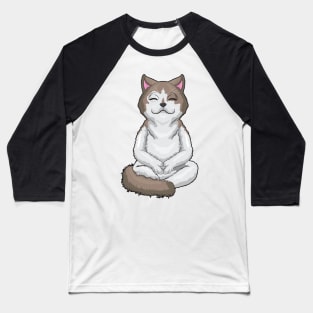 Cat at yoga in cross-legged Baseball T-Shirt